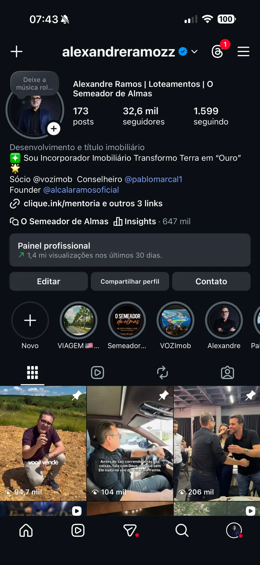 Print de resultado do Instagram